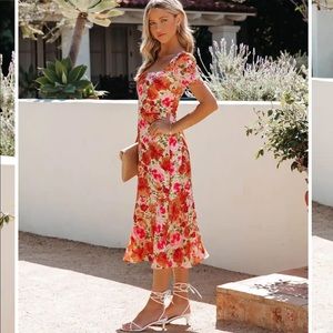 Vici aviana floral midi dress